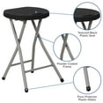 thumbnail image 4 of Flash Furniture Foldable Stool with Black Plastic Seat and Titanium Gray Frame, 4 of 9