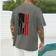 thumbnail image 3 of Aobny American Flag Mens Tshirt Fourth of July Patriotic Clothes Big & Tall Short Sleeve T Shirts for Men,Gray,M, 3 of 5
