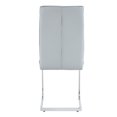 thumbnail image 6 of Llinc Store Set of 4 Light Gray PU Simple Arch Dining Chair High Resilience Chairs with Arched Metal Silver Leg, 6 of 9