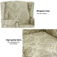 thumbnail image 3 of DREAMSIDEA Wingback Accent Chair Sets of 2 for Living Room,Traditional Floral Pattern Armchair with Comfy Upholstered Set-White, 3 of 5