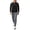 Black-Dark gray, variant on Men's 2Pc V Neck Tracksuit, 4 Way Stretch Reflective for Gym Running Black Light Gray S