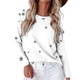 thumbnail image 2 of HLKJKLS Winter Clothing For Women Crew Neck Long Sleeve Basic Printed Tee Comfy Loose Imitation Cotton Versatile Casual Wear White S-4Xl, 2 of 9
