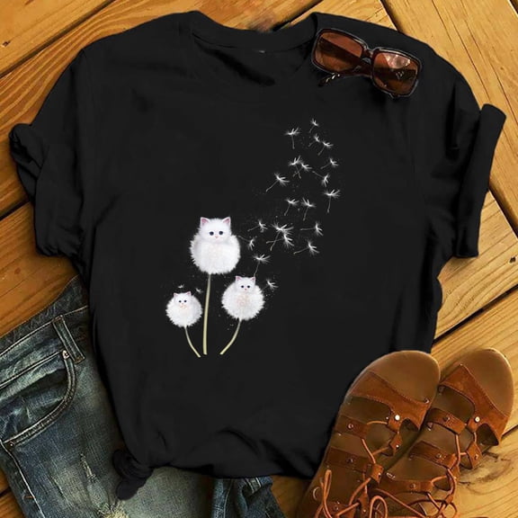 Prime Delica Cat Dandelion Flower T-shirt: Cat Lover Gift