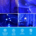 thumbnail image 4 of Cortina de luces azules de 3 x 3 m, 300 LED, para ventana, 10 modos de iluminación (blanco cálido/blanco frío), ideal para bodas, jardines y dormitorios., 4 of 5