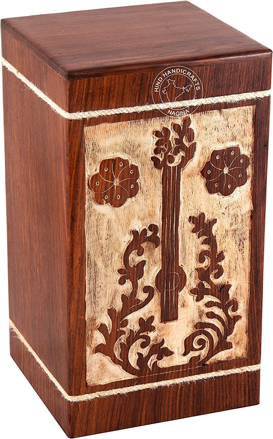 HIND HANDICRAFTS Wooden Urns for Human Ashes Adult Large Rosewood