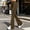 Brown womens high waist flare pants a1, variant on Flare Yoga Pants for Women Soft High Waist Bootcut Leggings Split Hem Contrasting Lines Bootleg Pants Gym Sports Pants, Wine S