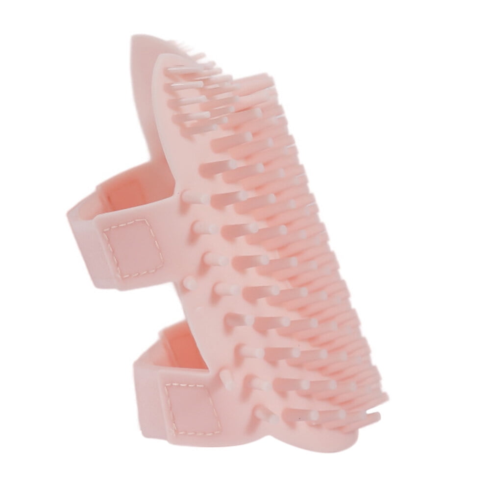 COMPUKAS Pink Pet Scratching Board Silicone Cat Massager with Removable Massage Comb