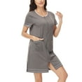 thumbnail image 3 of FAIWAD Nightgowns for Women Casual Comfy Zipper Housecoat Short Sleeve Lightweight Nightshirt Sleepwear Loungwear with Pockets, 3 of 6