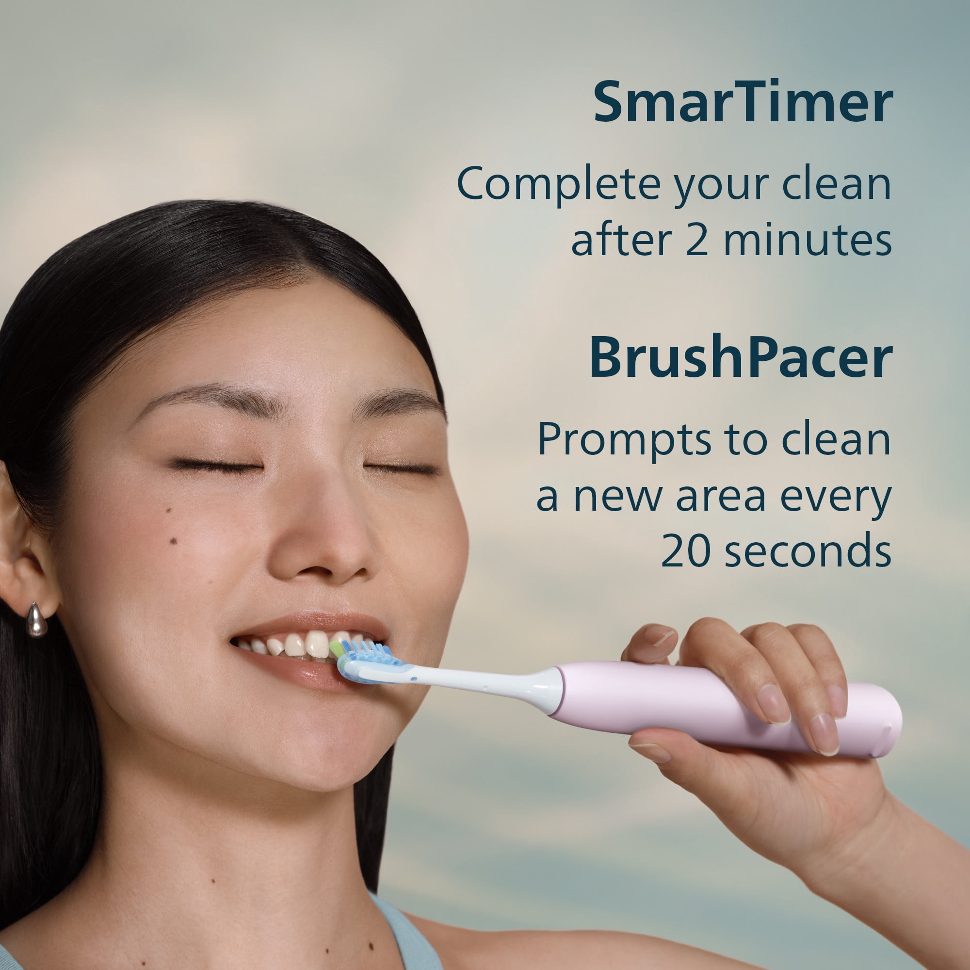 Philips Sonicare 6500 Series Electric Toothbrush - Next-Generation Sonicare Technology, Pressure Sensor, 9 Brushing Settings, Smartimer, Brushpacer, 21-Day Runtime, Travel Case, Light Pink, HX7412/05