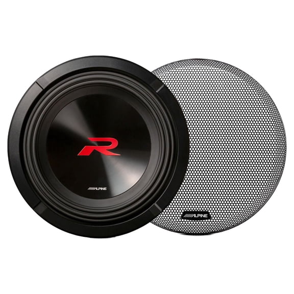 Alpine R2-W10D4 10" R-Series 4 Ohm 2250 Max DVC Car Audio Subwoofer KTE-10G.3 Grill