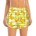 thumbnail image 2 of Salouo Bananas On A Striped Print Women's 2 in 1 Running Shorts Double-Layer Shorts Athletic Workout Gym Yoga Shorts Running Shorts for Women-Small, 2 of 7
