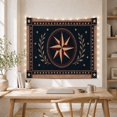 thumbnail image 5 of Compass Rose with Laurel Branches, Nostalgic Rustic Style for Americana Decor Lovers, Americana Wall Decor, Fourth of July Gift, Tapestry Wall Hanging for Bedroom and Living Room, 5 of 7
