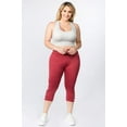thumbnail image 4 of Women's Active Lattice Capri Cutout Workout Leggings Plus Size - BRICK RED, 2XL, 4 of 4