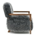 thumbnail image 5 of Furniture of America Birma Modern Faux Fur Ultra Soft Long Haired Accent Chair, Charcoal Gray, 5 of 13