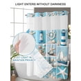 thumbnail image 4 of No Hook Cloth Fabric Shower Curtain with Snap in Liner, Coastal Summer Beach Waterproof Shower Curtains Set with See Through Top Window, Lighthouse Starfish Blue Wooden Bath Curtains Shower 72"x78", 4 of 6