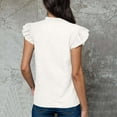 thumbnail image 4 of Soki Womens Short Sleeve T-Shirts V Neck Tops Summer Fashion Dressy Casual Basic Ruffle Blouse Soft Clothes, 4 of 9