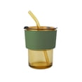 thumbnail image 2 of HauiWeiLyai 420ml Office Covered Straw Cup Coffee Cup Transparent Household Glass Cup, 2 of 6