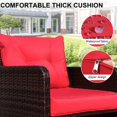 VIXLON 3 Piece Patio Wicker Rattan Conversation Set Cushioned Patio