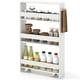 thumbnail image 1 of Costway Carro De Almacenamiento Delgado De 4 Niveles, Carro De Servicio Móvil Estrecho Con Estantes Abiertos, Con Ruedas, Para Cocina, Baño, Sala De Estar, Blanco/Negro Y Natural/Blanco Y Natural, 1 of 5