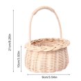 thumbnail image 2 of AMERTEER Rattan Small Flower Basket Retro Art Square Carrying Basket Beach Bag Oval Drum Rattan Bag, 2 of 22