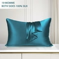 thumbnail image 2 of Unique Bargains 19 Momme Silk Pillowcase with Zipper 1 Pc Peacock Blue 20" x 26", 2 of 8