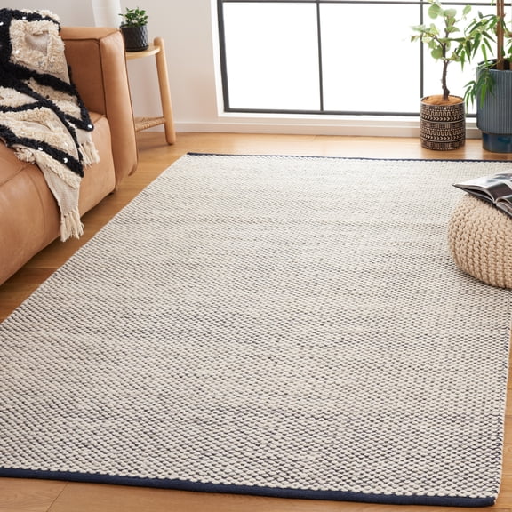 Safavieh Vermont Terrence Solid Color Area Rug, Navy/Ivory, 5' x 8'