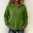 thumbnail image 6 of CHGBMOK Half Zip Hoodies for Women Long Sleeve Drop Shoulder Sweatshirt Loose Casual Pullover with Pocket, 6 of 6
