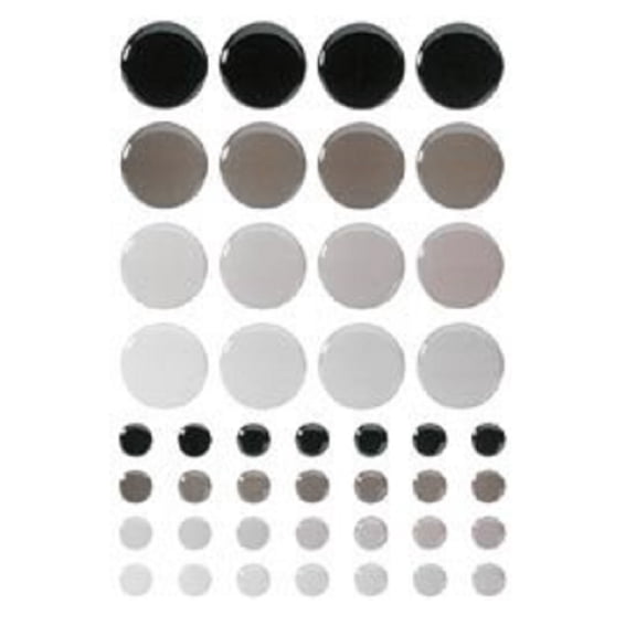 New Sticko Tiles Play Stickers-Black & grey Circles Scrapbooking