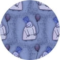 thumbnail image 1 of Ahgly Company Machine Washable Indoor Round Transitional Denim Blue Area Rugs, 5' Round, 1 of 7