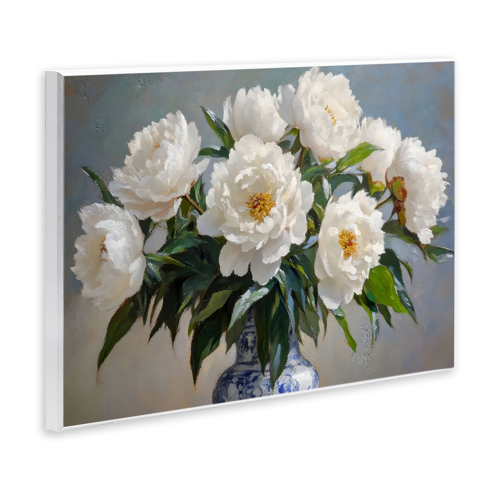 Stupell Industries In Full Bloom White Peonies Wall Plaque Art, design by Petal Prints Design