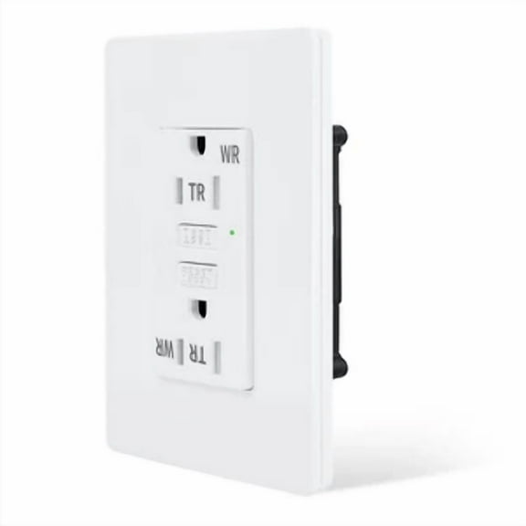 15A Amp 125Volt Gfci Gfi Slim Safety Outlet Receptacle Tr Wr W/Screwless Cover
