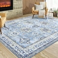 thumbnail image 7 of FairOnly Vintage Medallion Apartment Decor Rug 4' x 6' Washable Rug Low Pile Stain Resistant Rug for Living Room Kitchen, Blue, 7 of 7