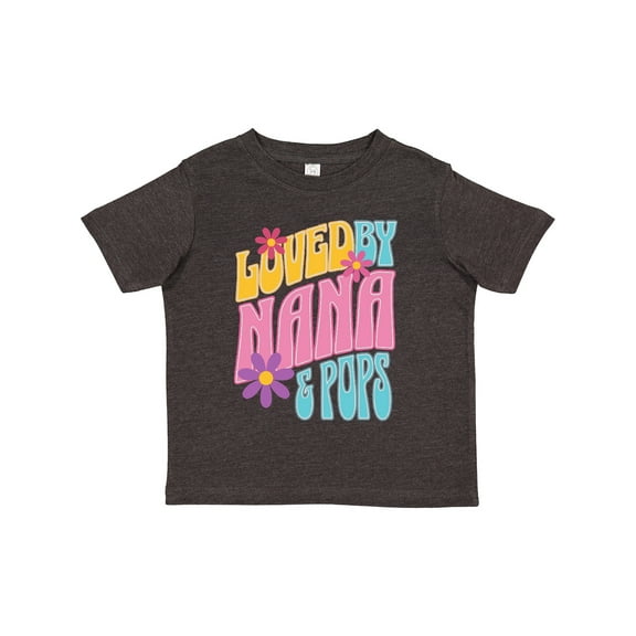 Inktastic Nana and Pops Love Me Retro Flowered Girls Toddler T-Shirt