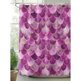 thumbnail image 2 of Boho Shower Curtain, Scallop Pattern Bathroom Decor Curtains Set with Hooks, Purple Waterproof Fabric Home Accessories， 72 X 72 Inch Long, 2 of 6