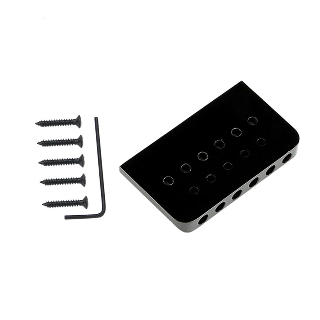 CEORPER 6 String Fixed Saddle Guitar Bridge Top Load Tailpiece with Mounting Screws & Wrench for Electric Guitar Parts Durable