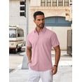 thumbnail image 3 of COOFANDY Men's Short Sleeve Button Down Shirt Casual Beach Summer Outfit, 3 of 6