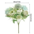 thumbnail image 3 of 7 Heads Artificial Flowers - Blue Fake Peony Silk Hydrangea Bouquet Decor Plastic Carnations Daisy Realistic Flower Home Office Party Decor Arrangements Wedding Decoration Table Centerpieces, 3 of 4