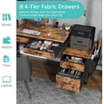 thumbnail image 5 of Computer Desk with Fabric File Drawers Cabinet, 57 Inch Home Office Desks with Filing Cabinet Printer Stand for Small Space, Study Writing Table PC Desks for Bedroom, Brown, 5 of 8