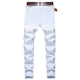 thumbnail image 5 of DPTALR George Men's Ripped Skinny Fit Stretch Denim Jeans Distressed and Destroyed Design,White Big and Tall Men XXXL, 5 of 9