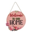 thumbnail image 2 of Letrero de bienvenida de madera perfecl colgante redondo para puerta de granja, 2 of 8
