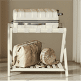 thumbnail image 6 of LEDREM Set of 2 Solid Wood Luggage Rack with Storage Shelf, Foldable Suitcase Stand No Assembly Required for Guest Room Hotel Bedroom, Cream White, 6 of 6