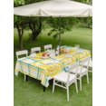 thumbnail image 4 of Outdoor Tablecloth with Umbrella Hole for Patio/Picnic/Party/Camping, Summer Lemon Watercolor Waterproof Table Cloth Rectangle Table Cover Washable, Yellow Blue Line Checkered (54"x 80"), 4 of 8