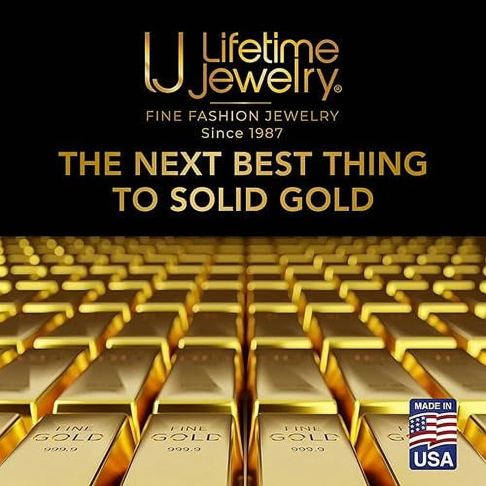 LIFETIME JEWELRY 7mm Rope Chain Necklace 24k Real Gold Plated-Women and Men (22 inches)