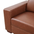 thumbnail image 5 of PonLiving Brown Leather Sectional Sofa L Shape 2+2 Pieces Living Room Couch Set with Ottoman Solid Wood Construction for Apartments Offices Homes 53x39x34 inches, 5 of 6