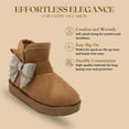 thumbnail image 4 of bebe Toddler Girl's Winter Boots – Cozy Microsuede Boots with Rhinestone Bow, Fashion Boots for Toddlers, Slip-On Cold Weather Boots, 4 of 8