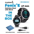 thumbnail image 3 of Garmin fenix E – 47 mm, AMOLED Stainless Steel with Black Silicone Band Multisport GPS Smartwatch with Black EarBuds, 3 of 8