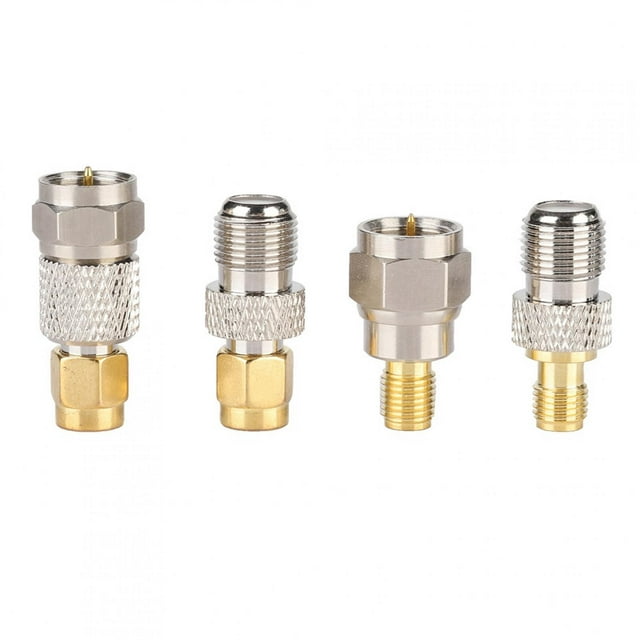 Adaptador convertidor de Radio F a SMA, conector aéreo de latón portátil, 4 Uds.