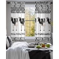 thumbnail image 3 of Black Plaid Farmhouse Sheer Curtains 39 Inch Length 2 Panels Set for Living Room/Bedroom, Watercolor Cute Country Cow Checkered Kitchen Curtains Grommet Curtains Window Treatments 27.5"x39"x2, 3 of 7