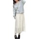 thumbnail image 2 of Conjunto de suéter de dos piezas con tirantes de cera suave Retro coreano francés, moda 2024, Jersey nuevo de otoño e invierno, 2 of 2