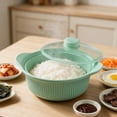 thumbnail image 2 of Microwave Vegetable Steamer, Collapsible Silicone Steamers With Lid, Food-grade Veggie Steamer Basket for Cooking Fresh & Frozen Vegetables Prep Meal, Dishwasher Safe (6.2''x7.4''x2.8'', Green), 2 of 6